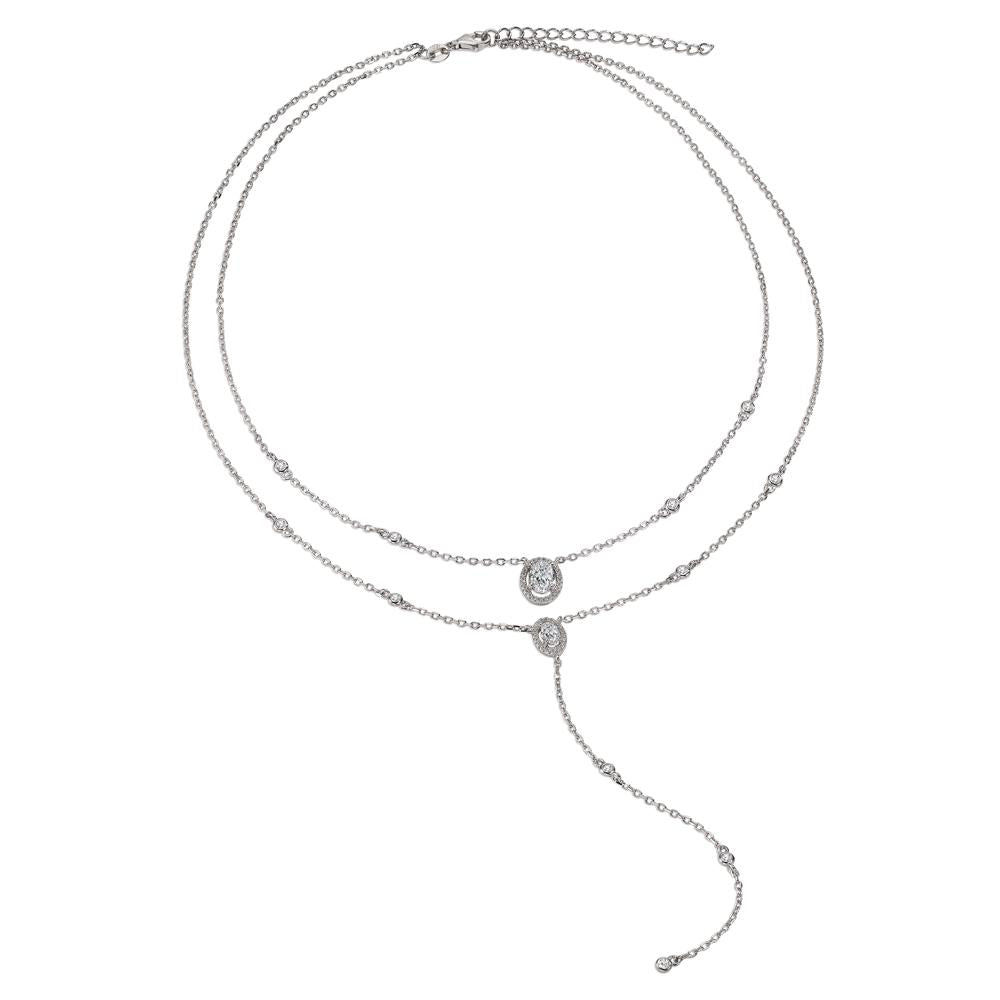 Collana Argento Zirconia rodiato 40-45 cm