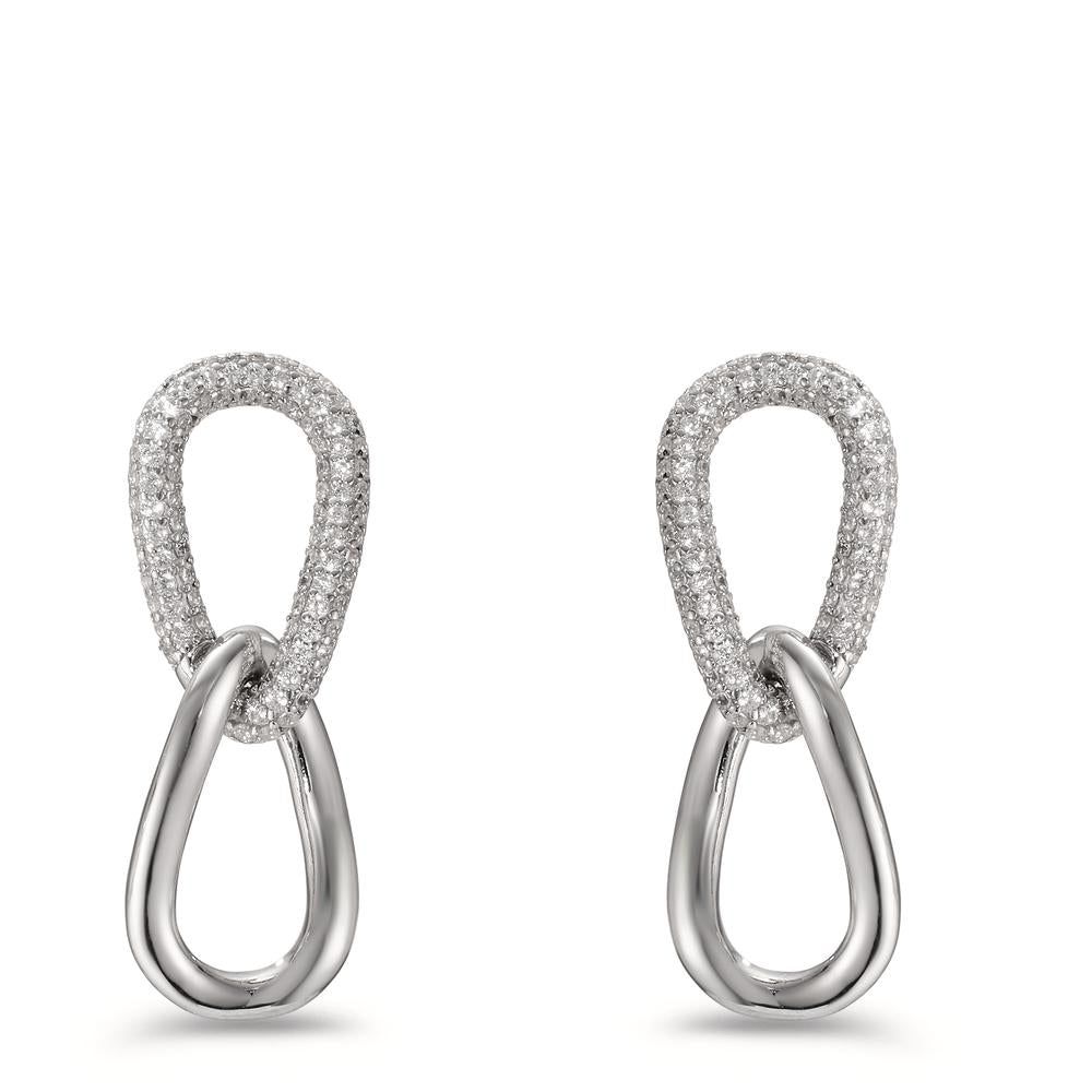 Pendant d'oreilles Argent Zircone Rhodié