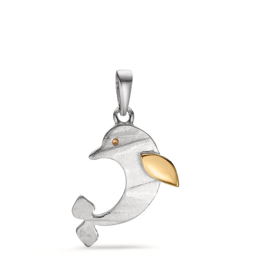 Pendentif Argent jaune Rhodié Dauphin