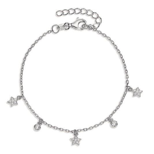 Bracciale Argento Zirconia rodiato Stella 16-19 cm