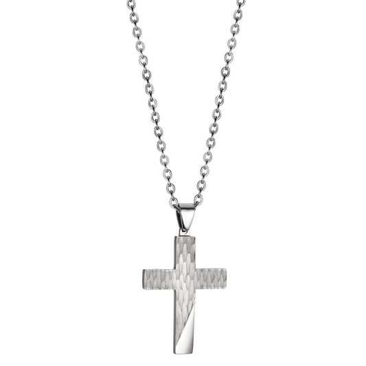 Chaînette avec pendentif Acier inoxydable Croix 50-55 cm