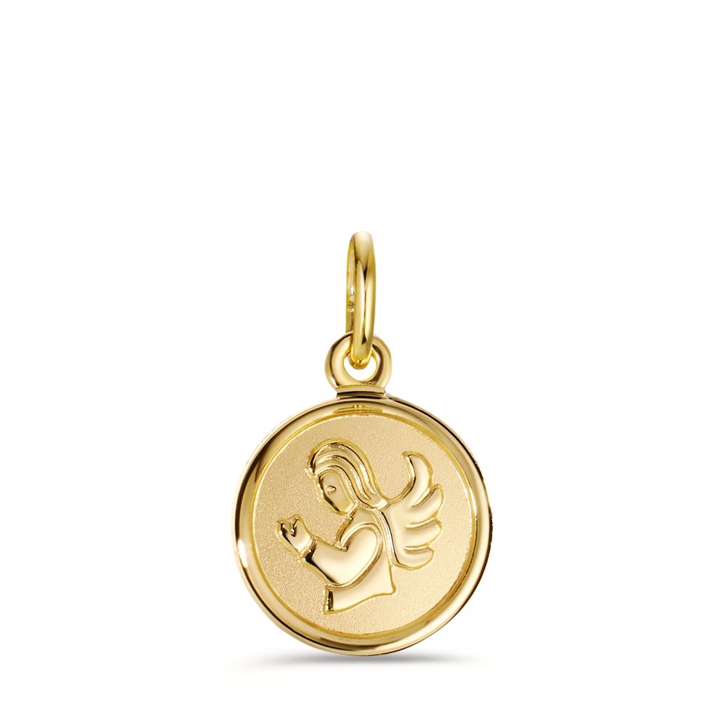 Pendentif avec gravure Or jaune 18K Ange gardien Ø10 mm