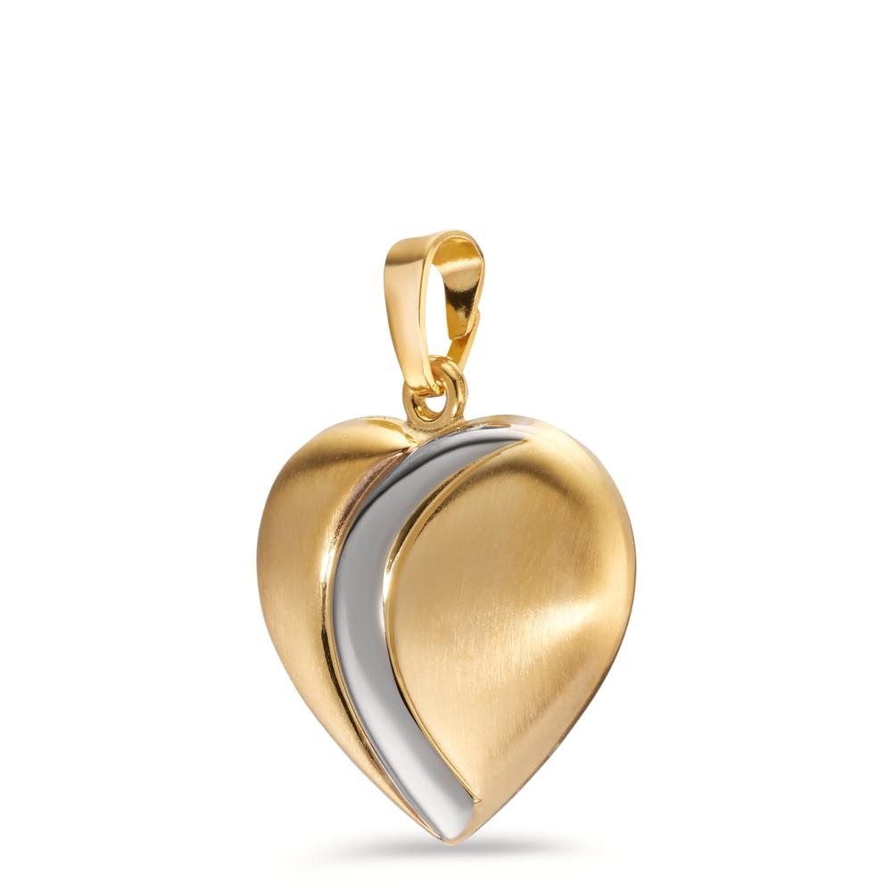 Pendentif Or jaune 9K Bicolore Coeur Ø17 mm