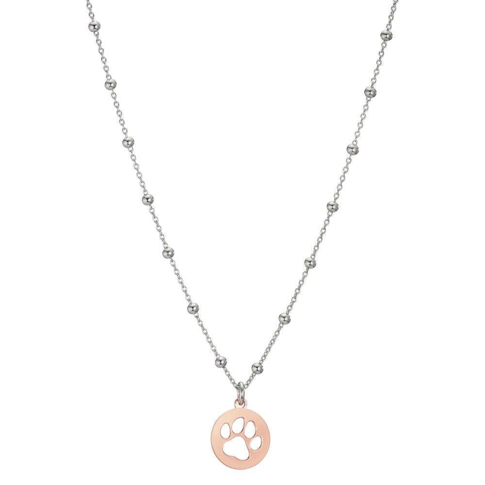 Collier Argent rosé Bicolore Patte 40-44 cm