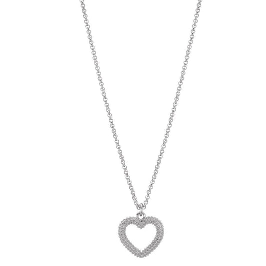 Collier Argent Rhodié Coeur 40-44 cm