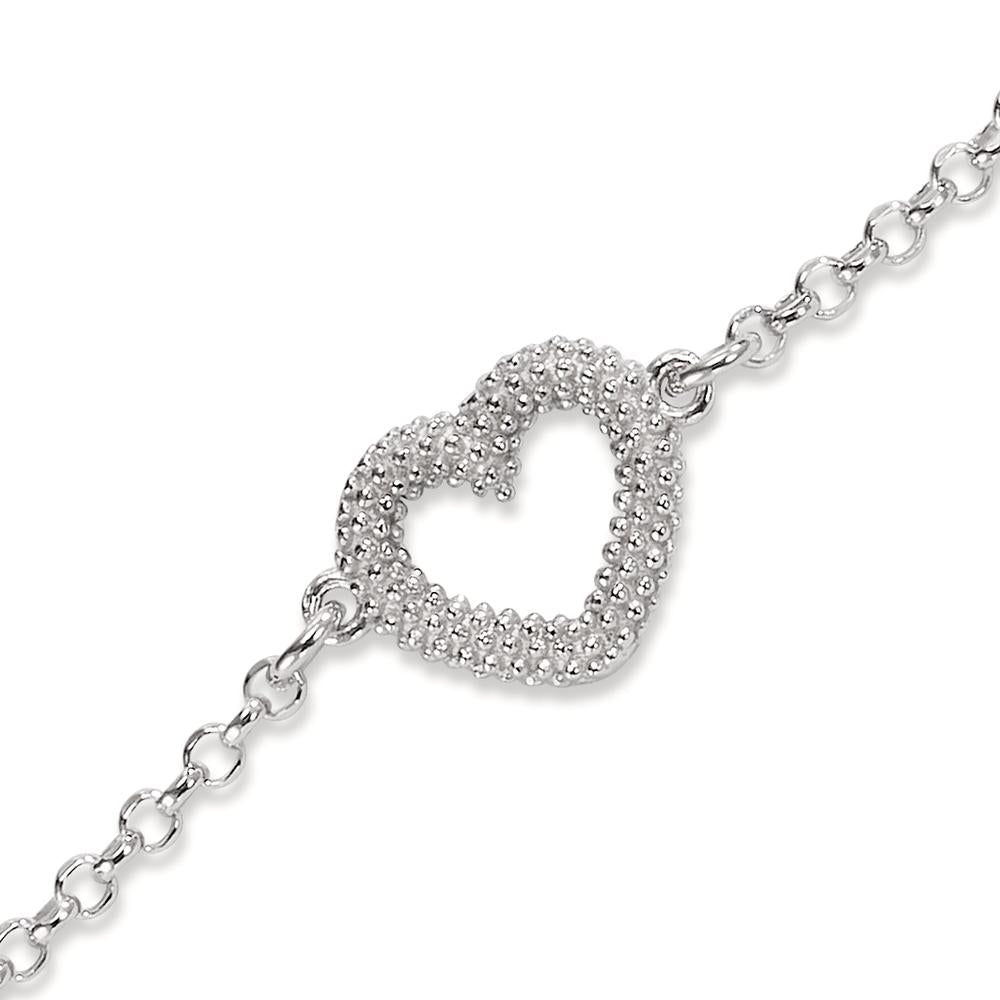 Bracciale Argento rodiato Cuore 17-19 cm