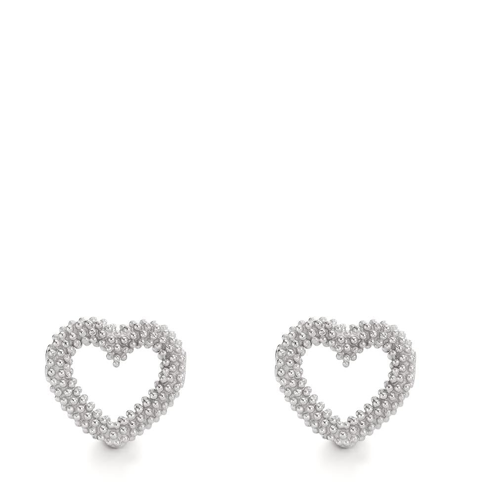 Clous d'oreilles Argent Rhodié Coeur Ø9.5 mm