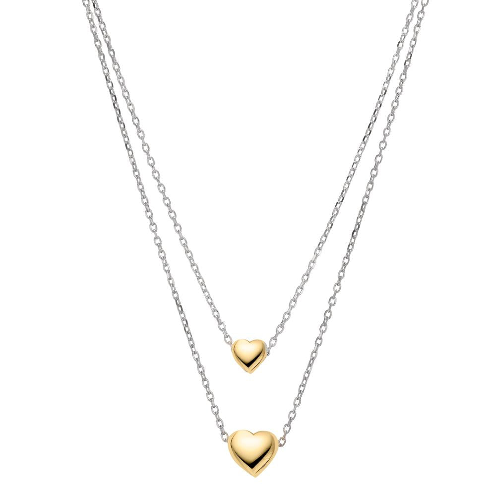 Collier Argent jaune Bicolore Coeur 40-45 cm