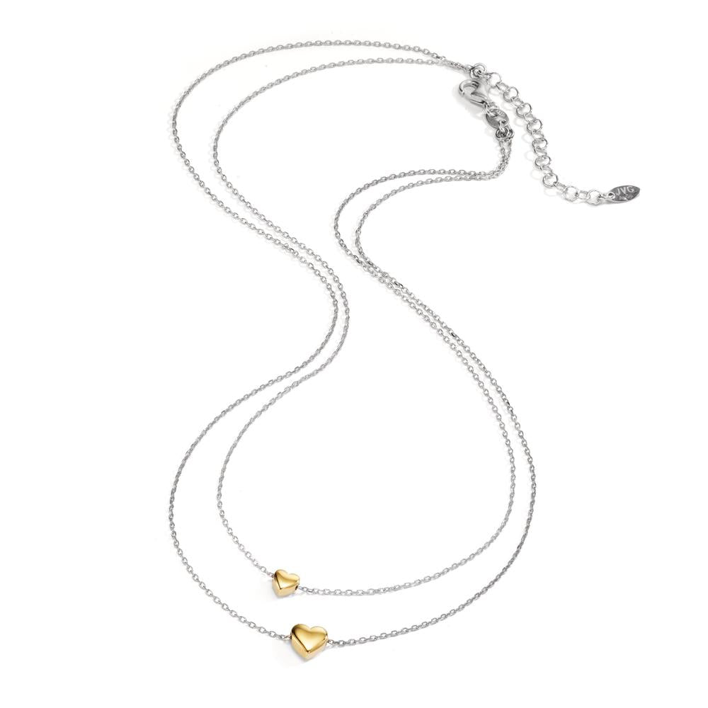 Collana Argento giallo bicolore Cuore 40-45 cm