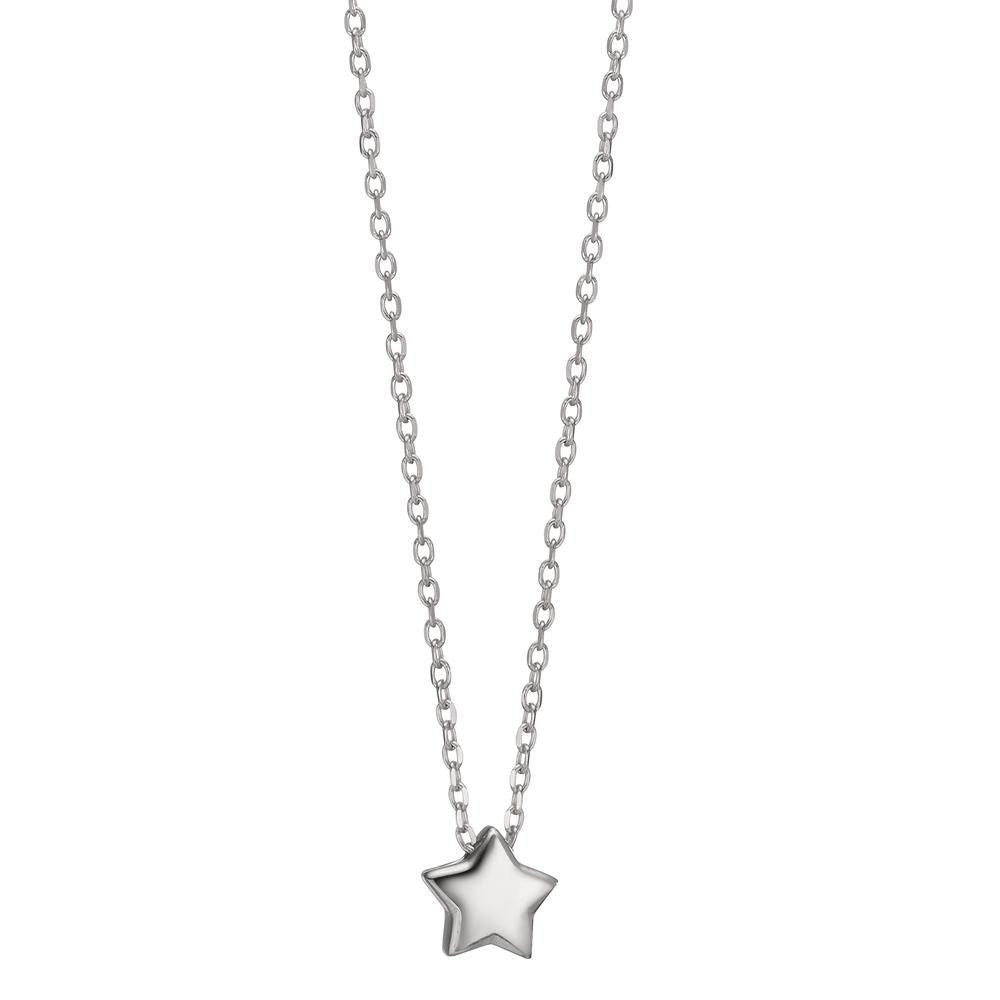 Collier Argent Rhodié Étoile 40-44 cm