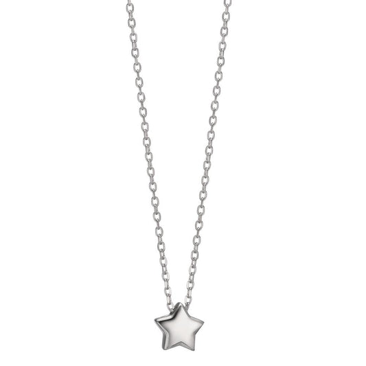 Collier Argent Rhodié Étoile 40-44 cm