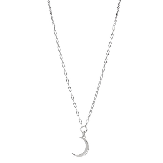 Collier Argent Rhodié Lune 39-43 cm