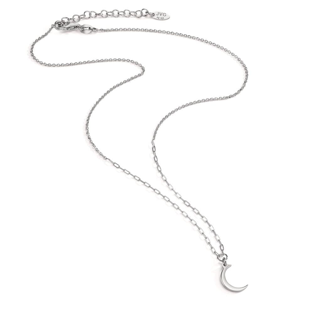 Collier Argent Rhodié Lune 39-43 cm