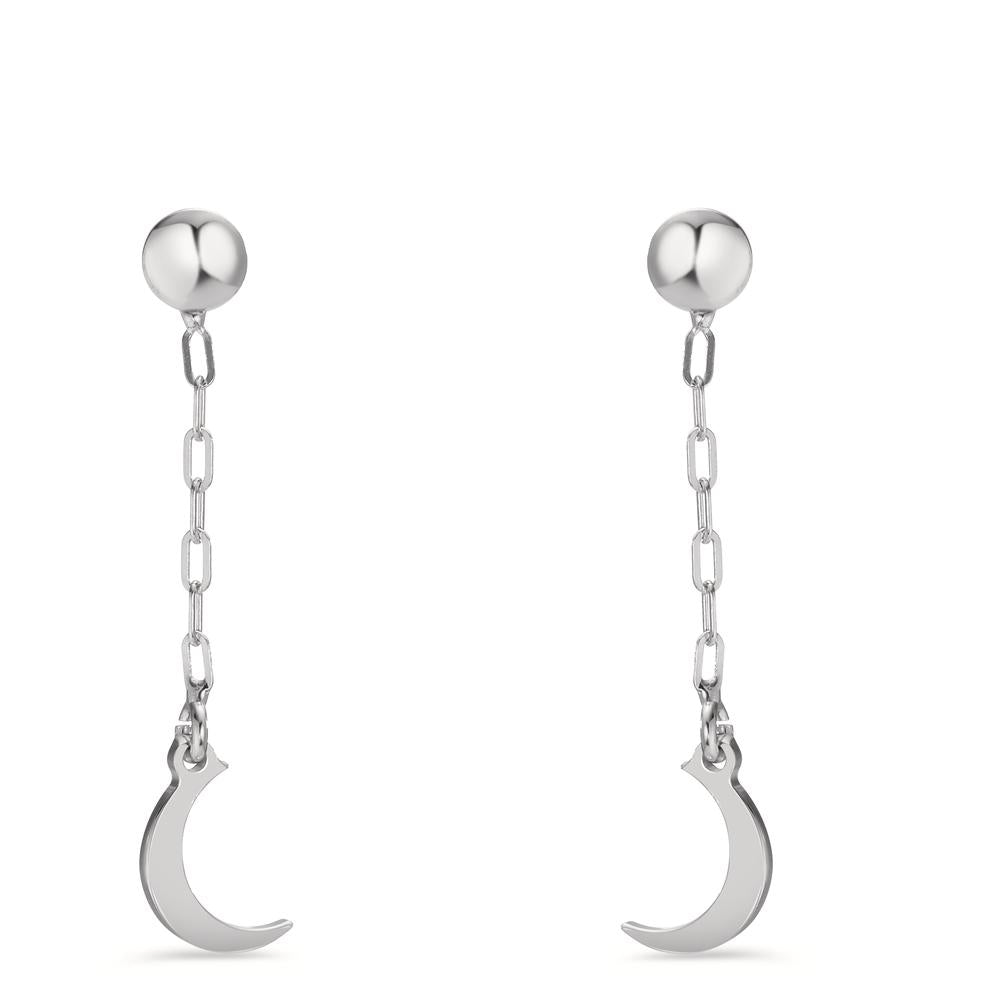 Pendant d'oreilles Argent Rhodié Lune