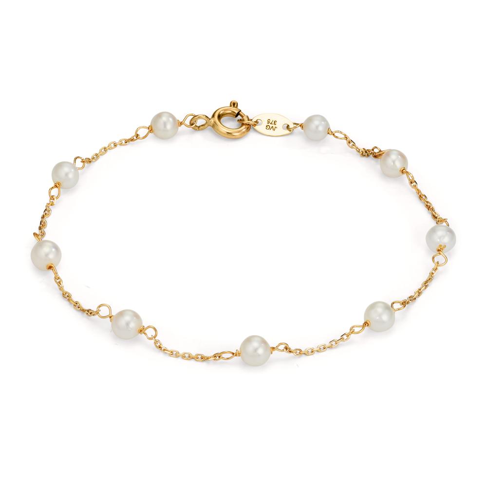 Bracciale Oro giallo 375/9K Perla coltivata d'acqua dolce 16-18.5 cm