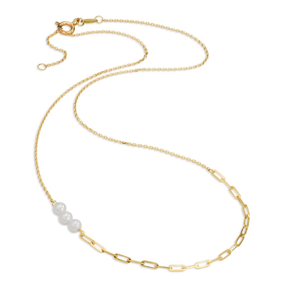 Collier Or jaune 9K perle d'eau douce 42 cm