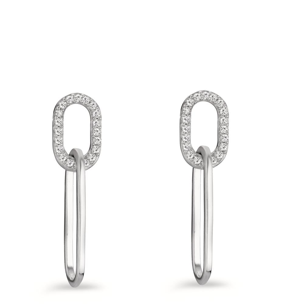 Pendant d'oreilles Argent Zircone Rhodié