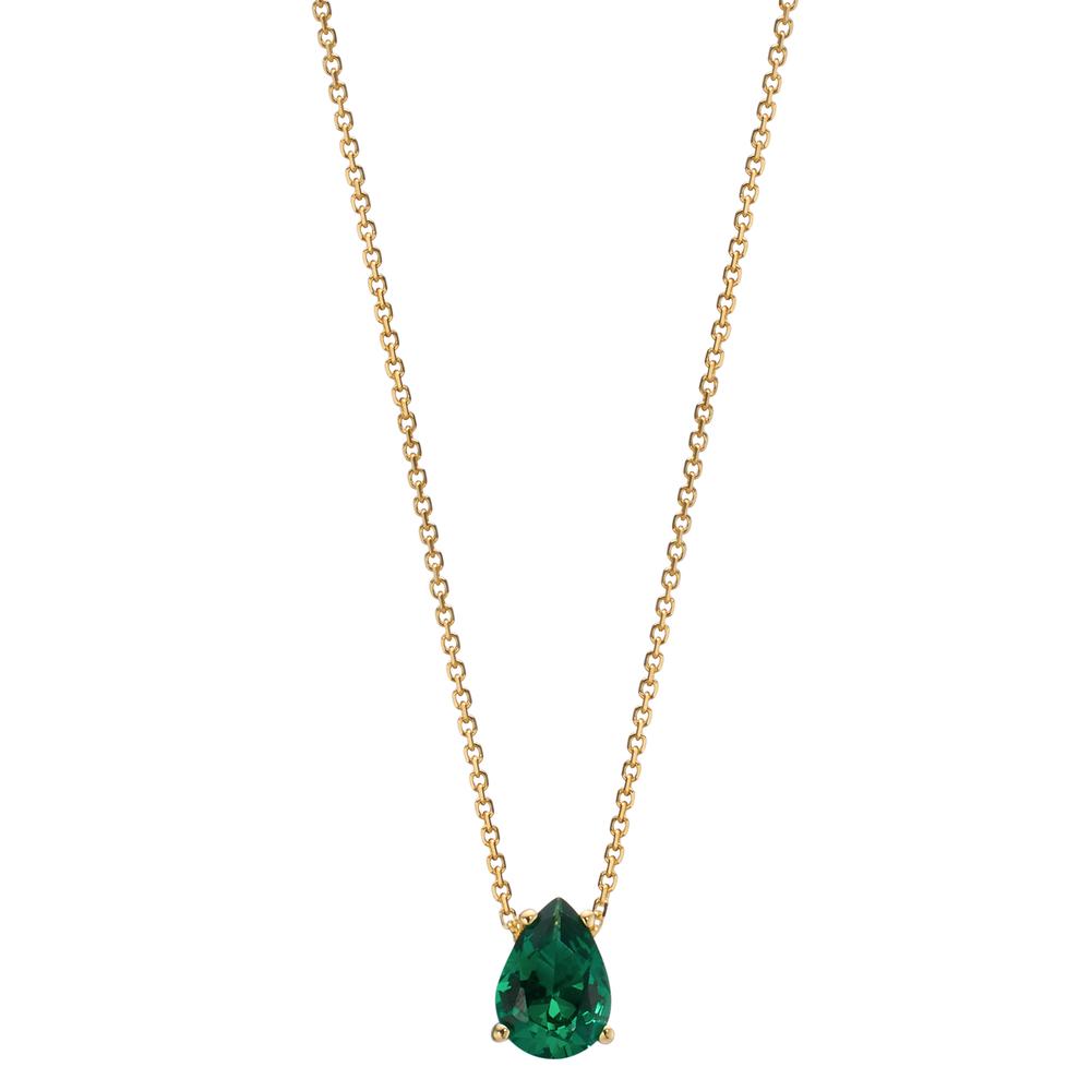 Collana Oro giallo 585/14 kt Zirconia verde 39-42 cm