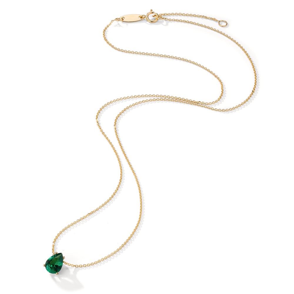 Collana Oro giallo 585/14 kt Zirconia verde 39-42 cm