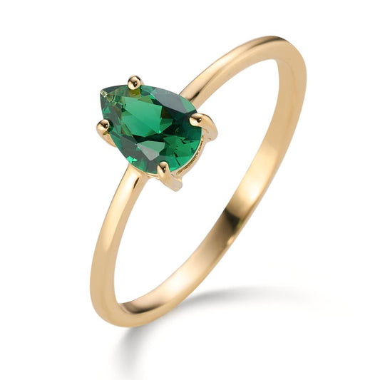 Anello Oro giallo 585/14 kt Zirconia verde