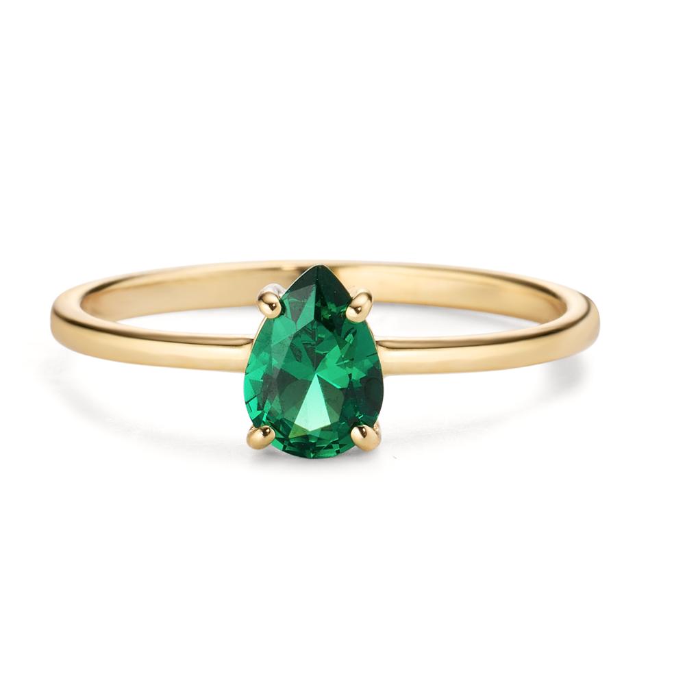 Anello Oro giallo 585/14 kt Zirconia verde