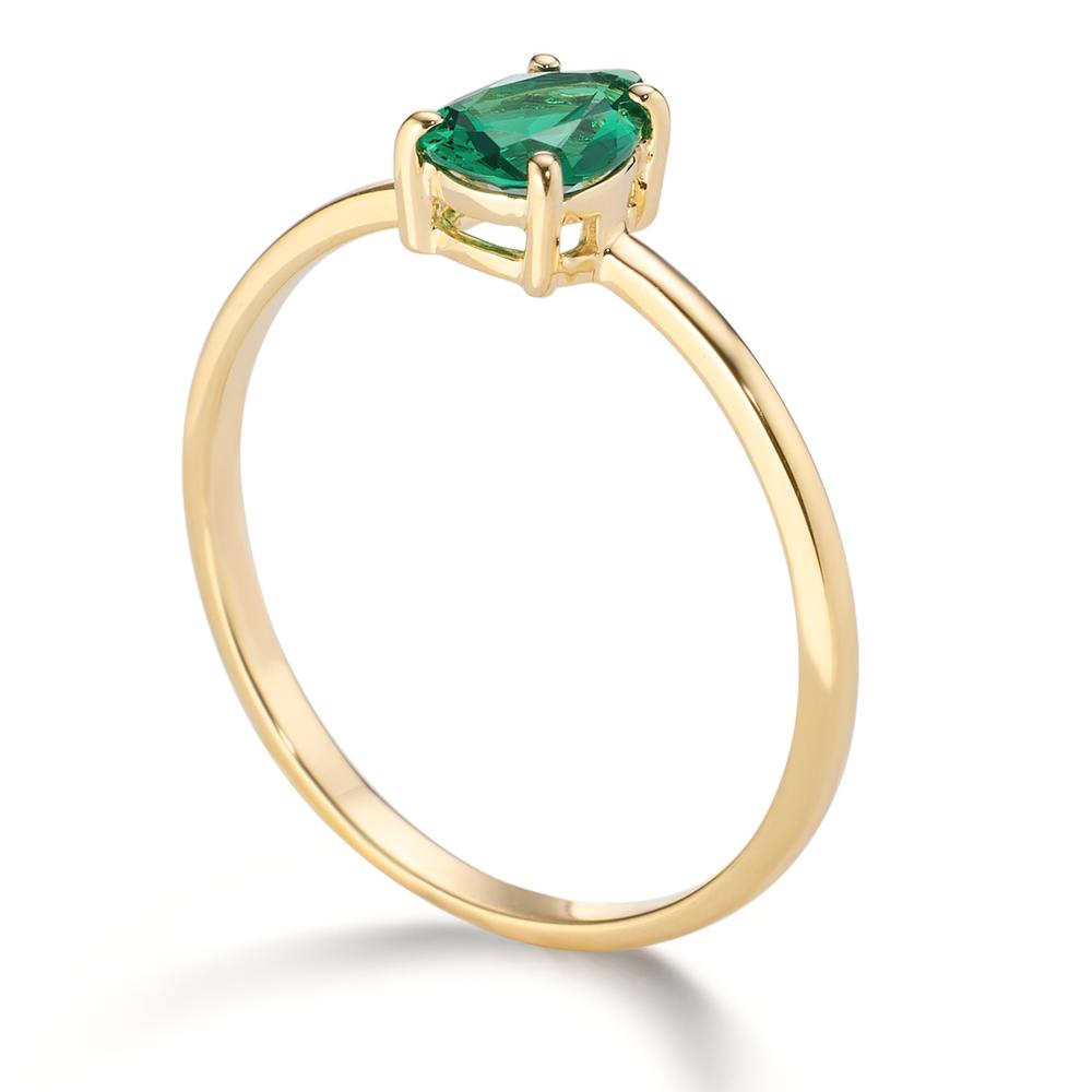 Anello Oro giallo 585/14 kt Zirconia verde