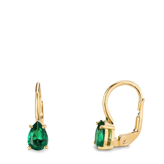 Orecchini Oro giallo 585/14 kt Zirconia verde, 2 pietra