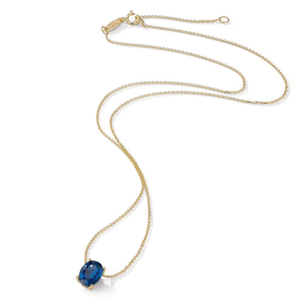 Collana Oro giallo 585/14 kt Zirconia blu 39-42 cm