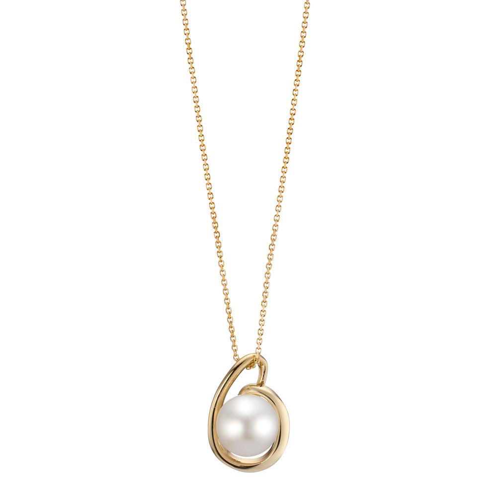 Collier Or jaune 14K perle d'eau douce 39-42 cm