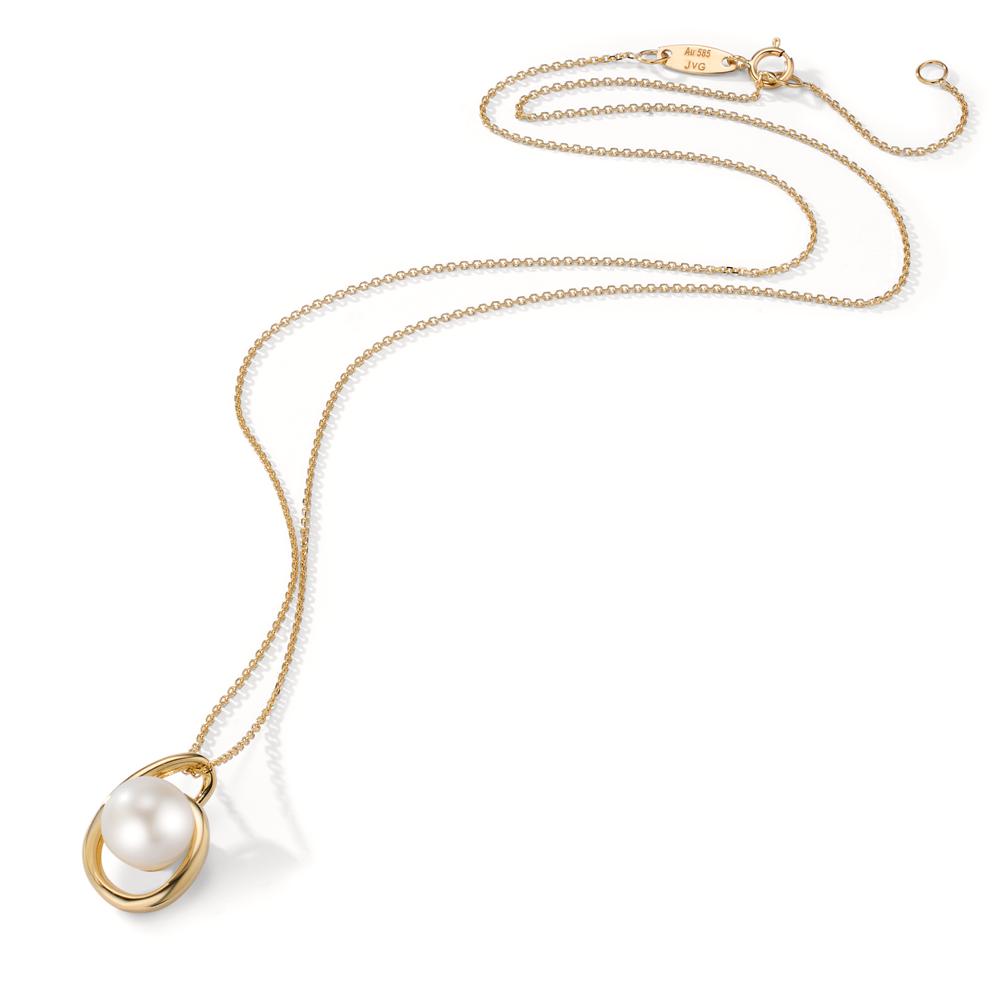 Collier Or jaune 14K perle d'eau douce 39-42 cm