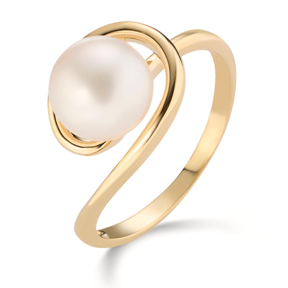 Bague Or jaune 14K perle d'eau douce