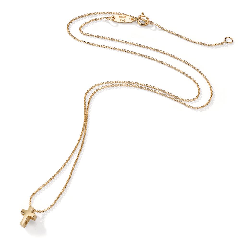 Collier Or jaune 14K Croix 39-42 cm