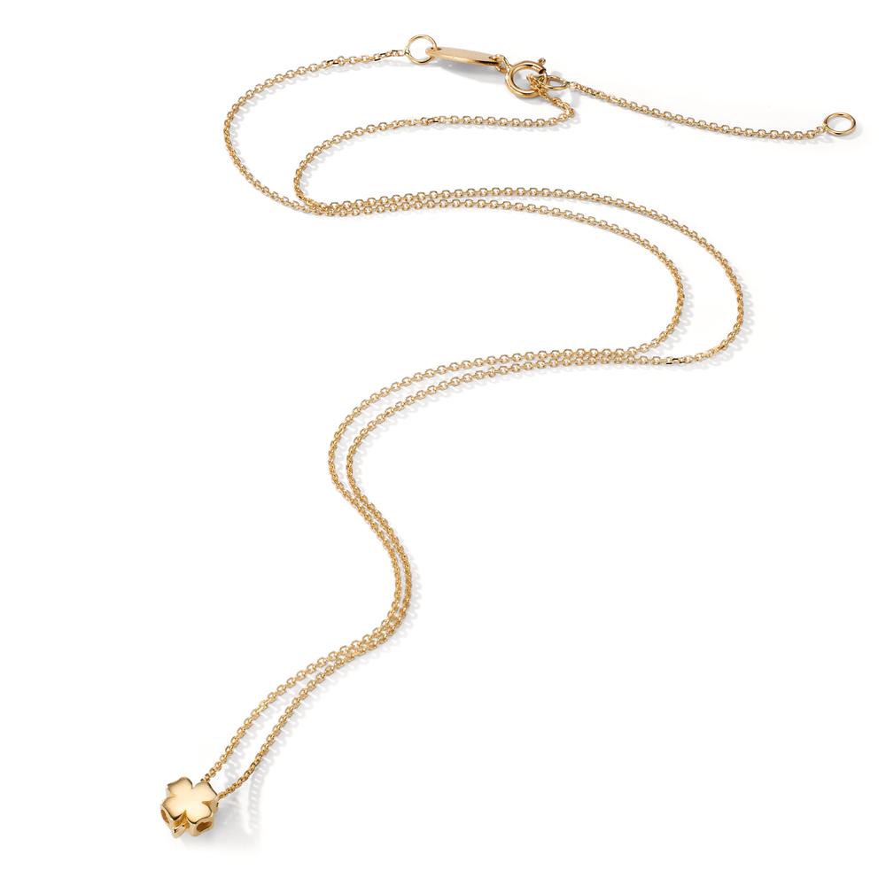 Collier Or jaune 14K Feuille de Trèfle 39-42 cm