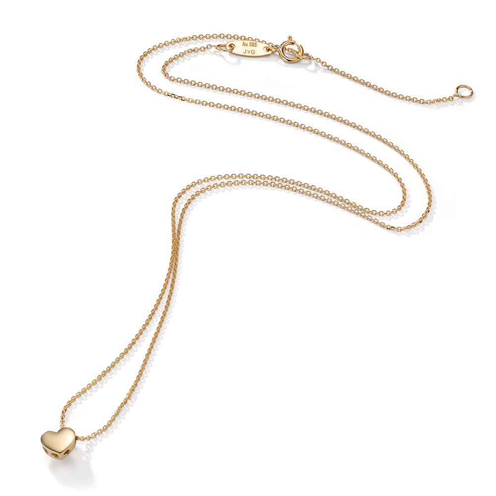 Collier Or jaune 14K Coeur 39-42 cm