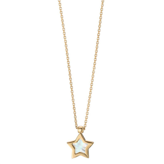 Collier Or jaune 14K nacre Étoile 39-42 cm