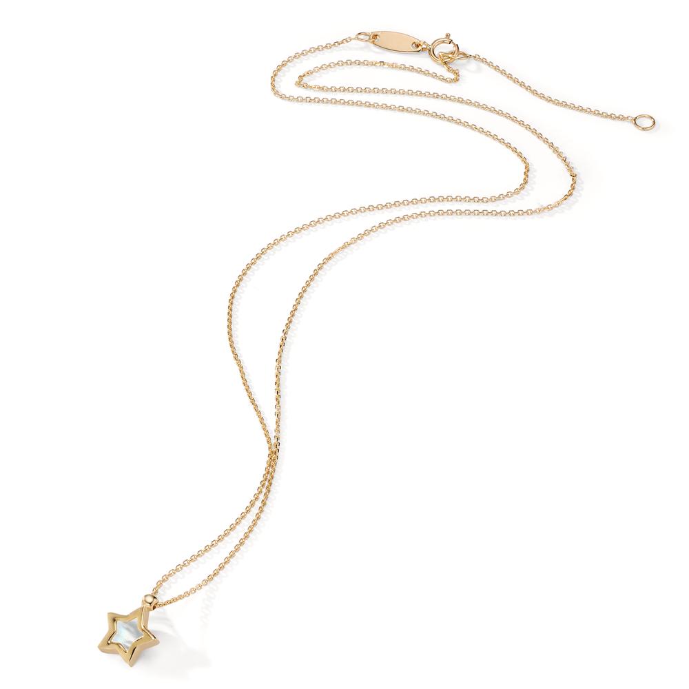 Collier Or jaune 14K nacre Étoile 39-42 cm