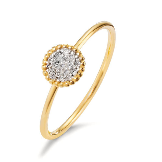 Bague Or jaune 18K Diamant 0.059 ct, w-si