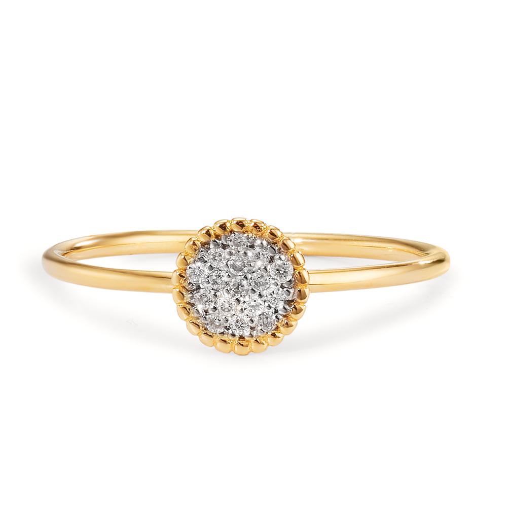 Bague Or jaune 18K Diamant 0.059 ct, w-si