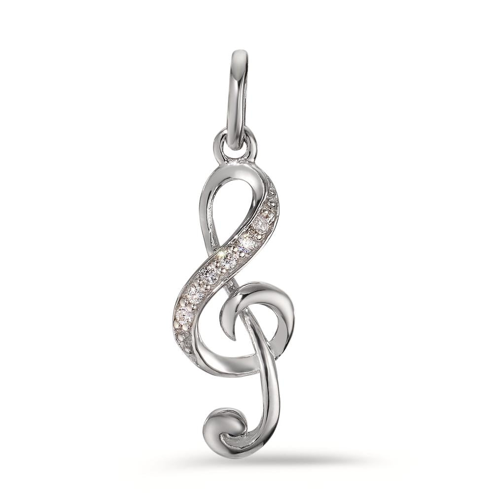 Ciondolo Argento Zirconia 6 pietra rodiato Clef