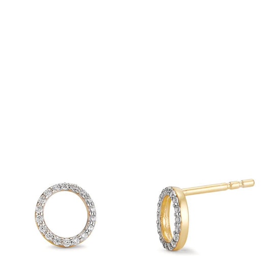 Clous d'oreilles Or jaune 9K Zircone Ø8 mm