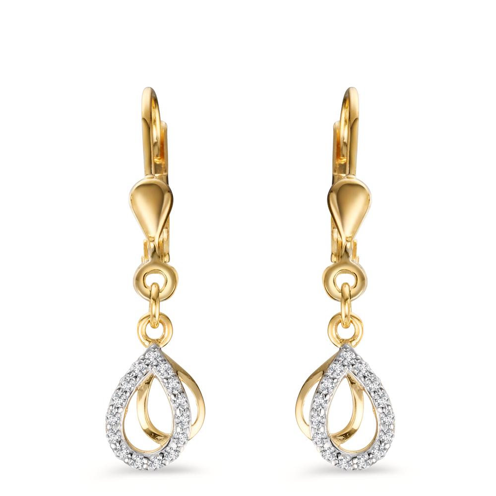 Pendant d'oreilles Or jaune 9K Zircone