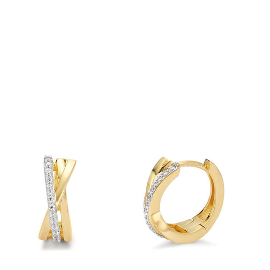 Orecchini circolari Oro giallo 375/9K Zirconia