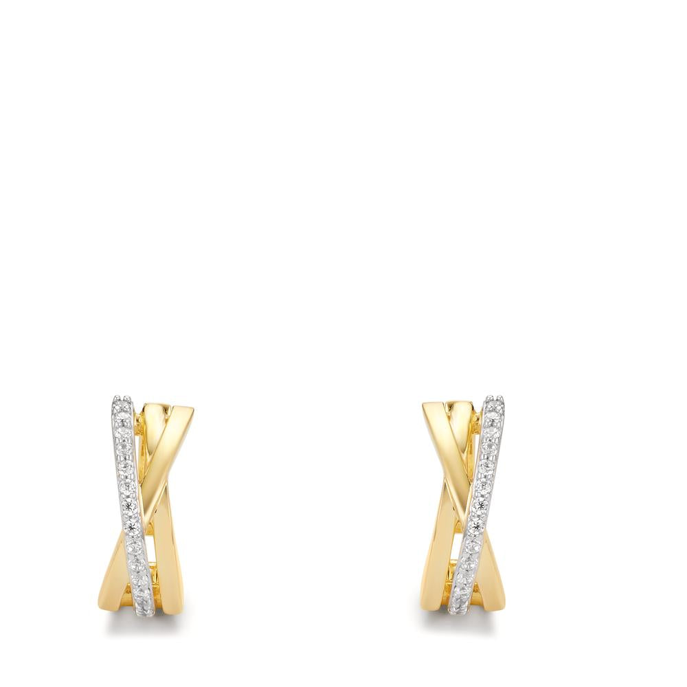 Orecchini circolari Oro giallo 375/9K Zirconia