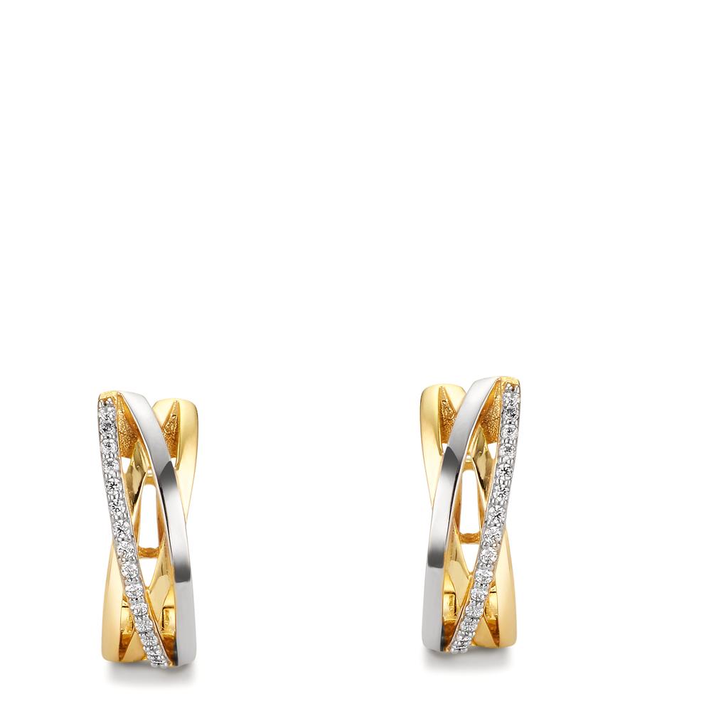 Orecchini circolari Oro giallo 375/9K Zirconia bicolore