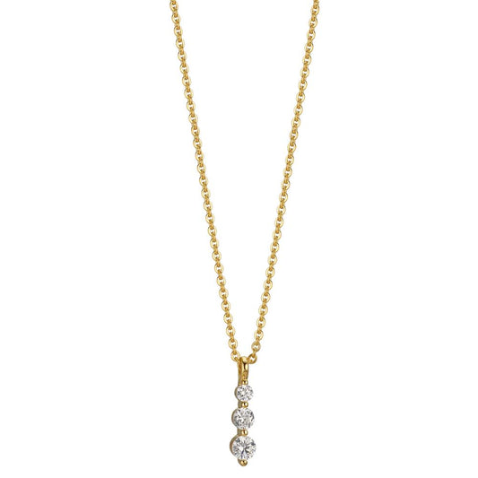 Collier 375/9 K Gelbgold Zirkonia 3 Steine