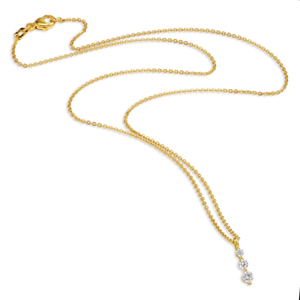 Collana Oro giallo 375/9K Zirconia 3 pietra 42 cm