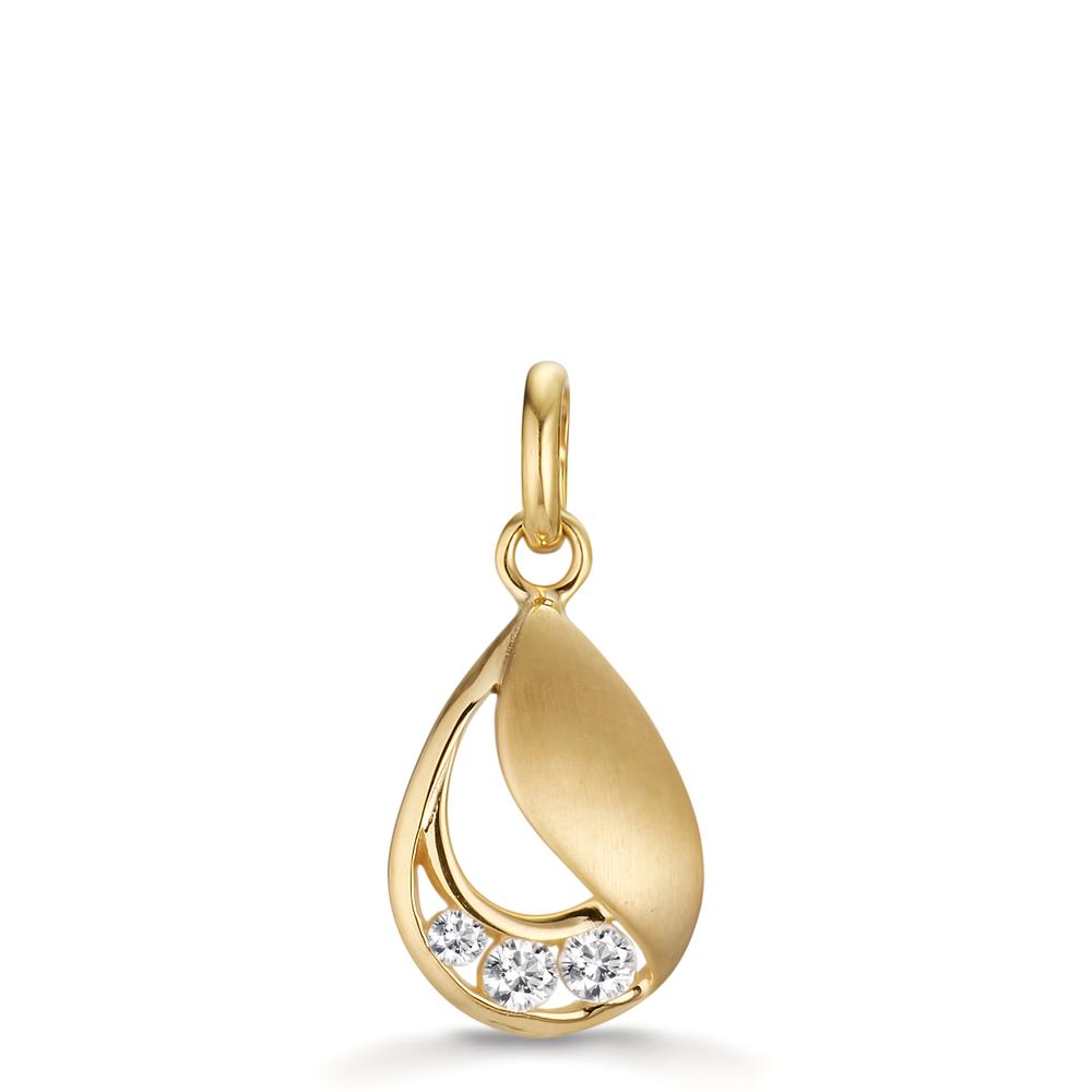 Pendentif Or jaune 9K Zircone 3 Pierres