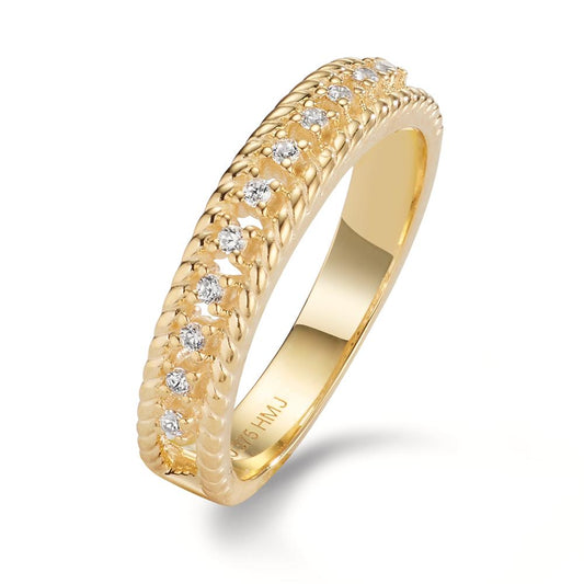 Fingerring 375/9 K Gelbgold Zirkonia 11 Steine