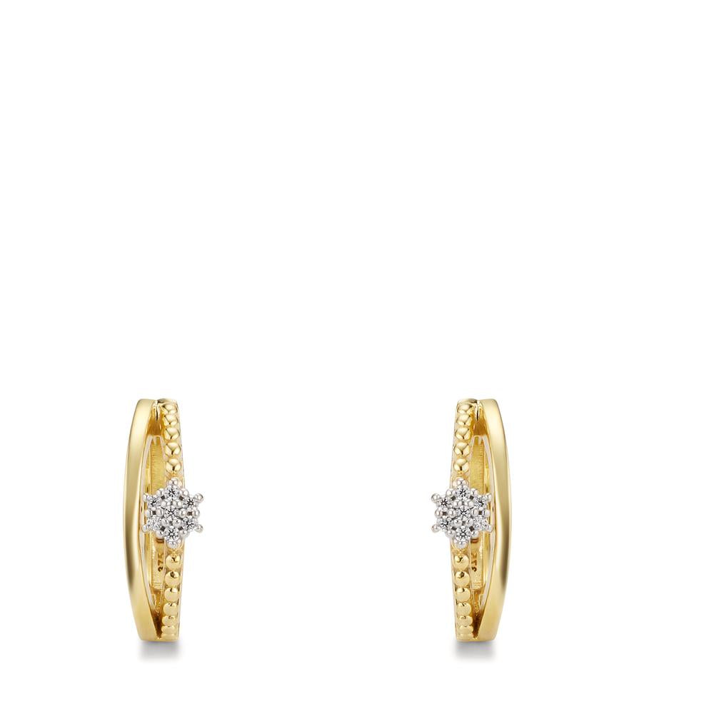 Orecchini circolari Oro giallo 375/9K Zirconia 14 pietra