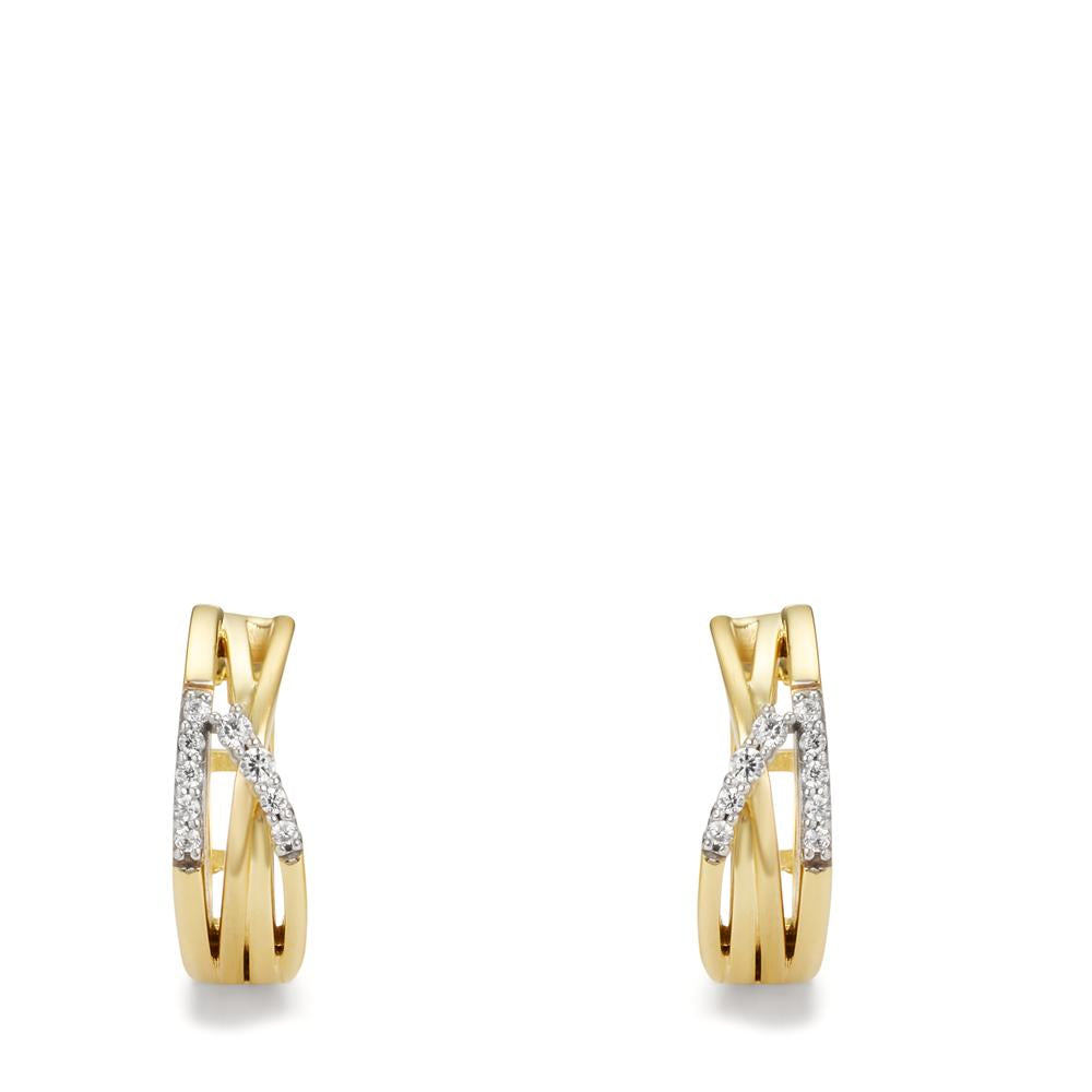 Orecchini circolari Oro giallo 375/9K Zirconia 18 pietra